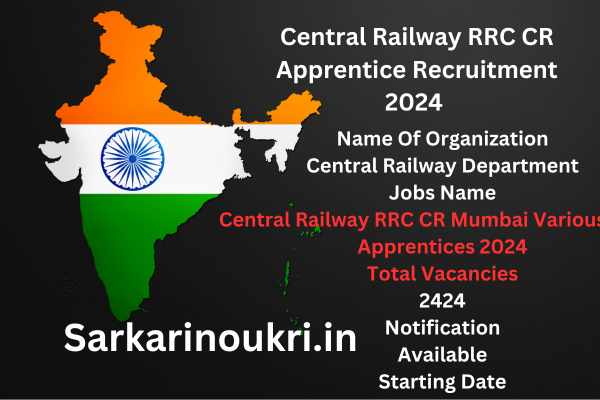 RRC CR Apprentice Recruitment 2024 Notification OUT for Central Railway 2424 Vacancy , Apply Online